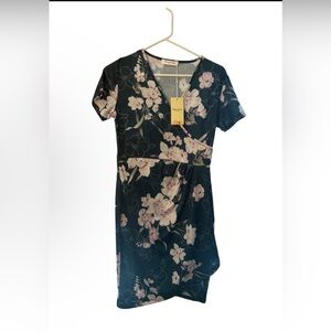 Chic Floral Wrap Mini Dress